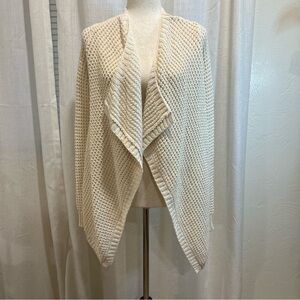 LOFT Textured Cream & Gold Cardigan